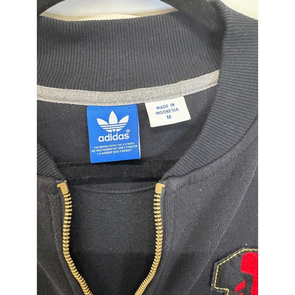 Adidas Chicago Bulls Varsity Full Zip Sweatshirt Mens Medium Black Grey 6757A 15